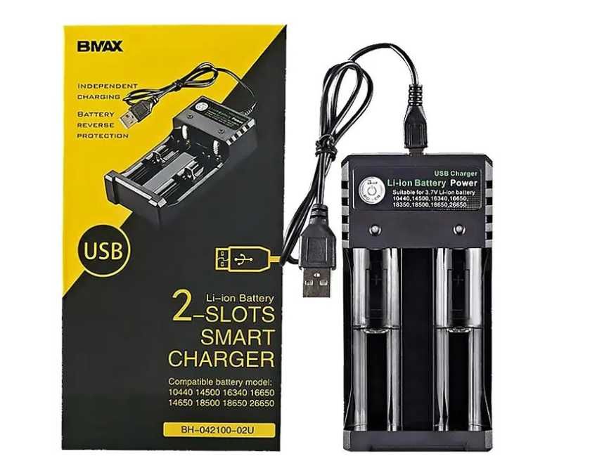 Зарядний пристрій BMAX Charger на 2 слоти Original (Black)