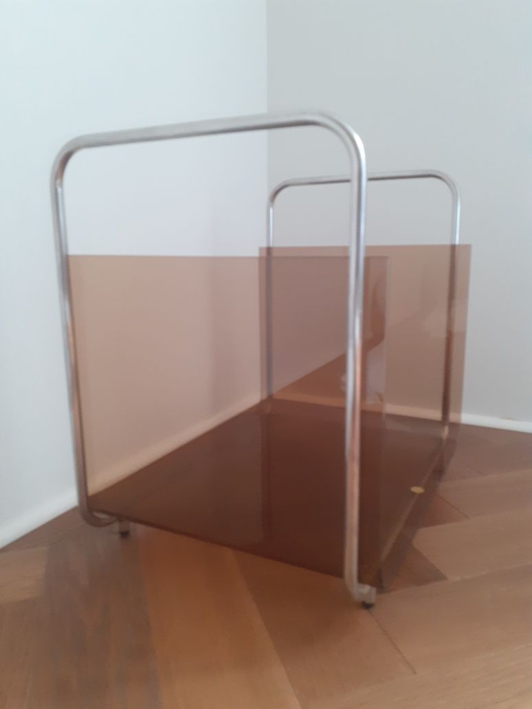 Gazetnik Hubsch Echo 46x31xh43cm szkło+metal