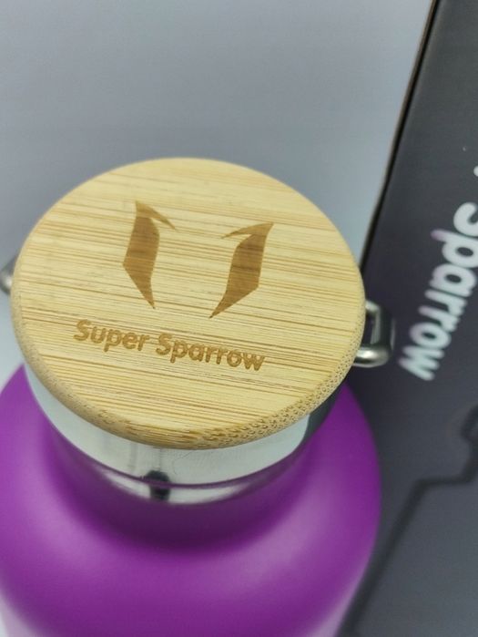 butelka termos na wodę sparrow fioletowa 1000ml ze stali nierdzewnej