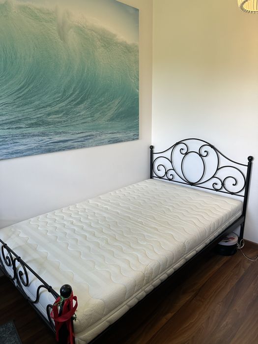 Czarne łóżko kute metalowe "AGNES" 120zx200