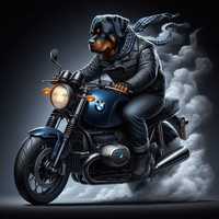 Картина на полотні "Rottweiler & BMW"