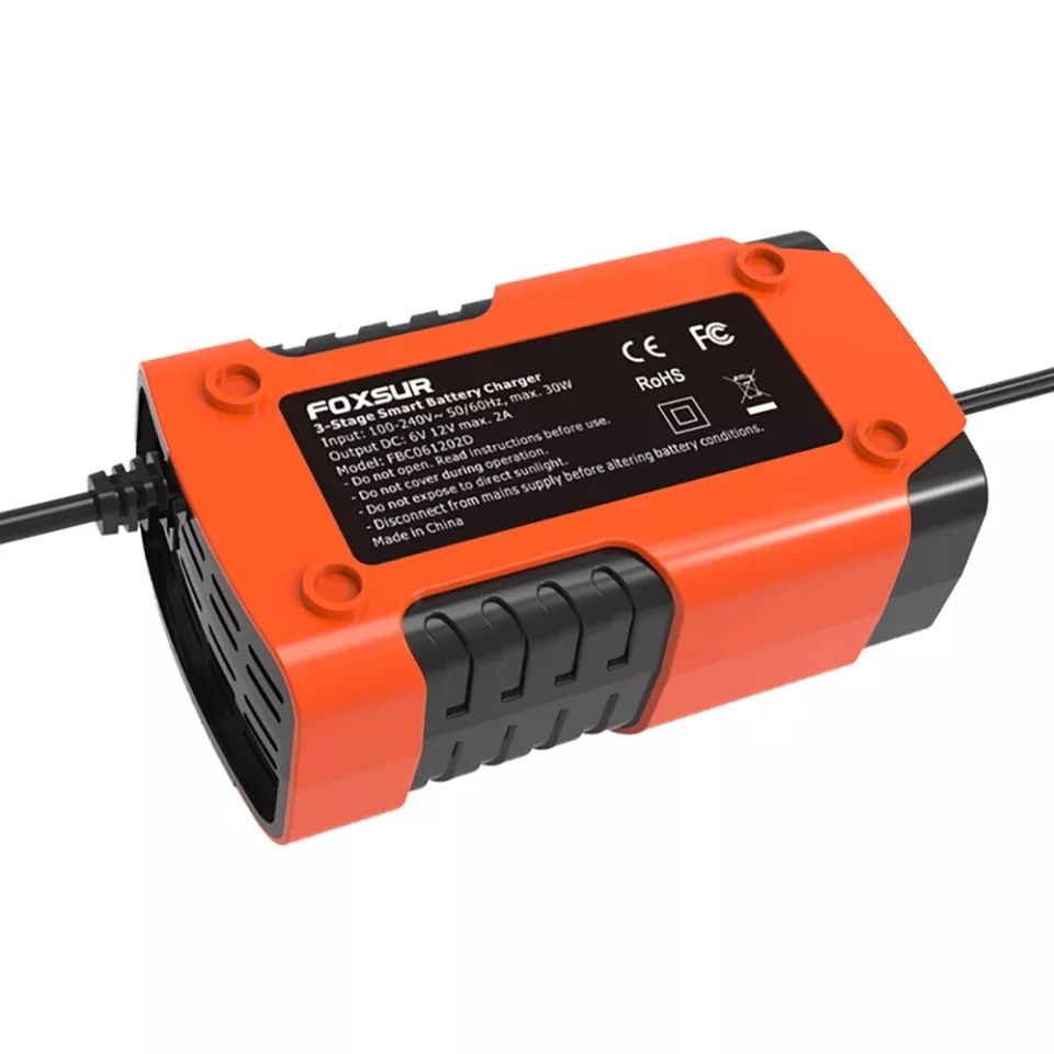 Автоматическое зарядное устройство FOXSUR мото/авто аккумулятор 6/12В
