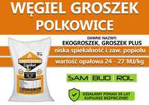 Węgiel GROSZEK (dawniej ekogroszek) POLKOWICE, niska spiekalność!