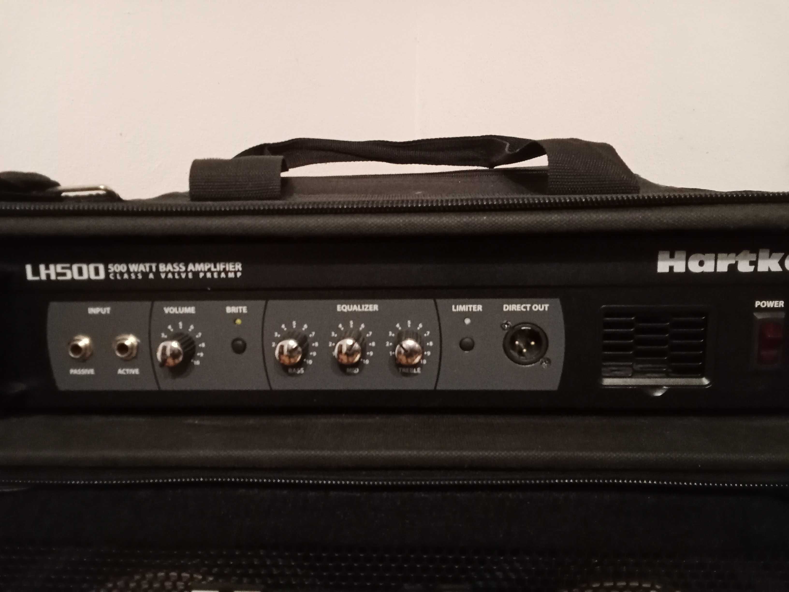 Coluna e cabeça de equalização Hartke 400W, para baixo.