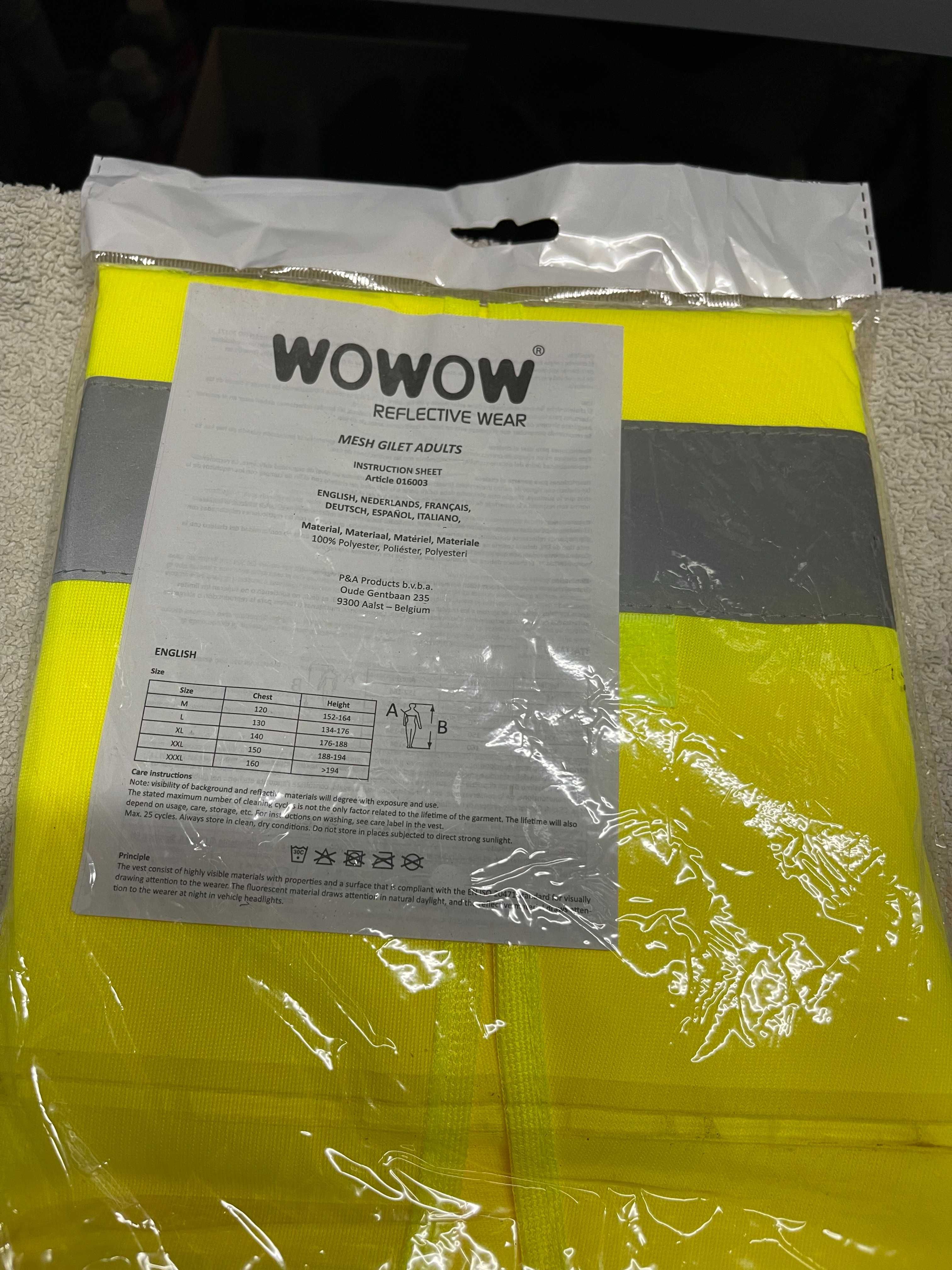 Colete de Segurança WOWOW de Alta Visibilidade Refletivo Amarelo, XL