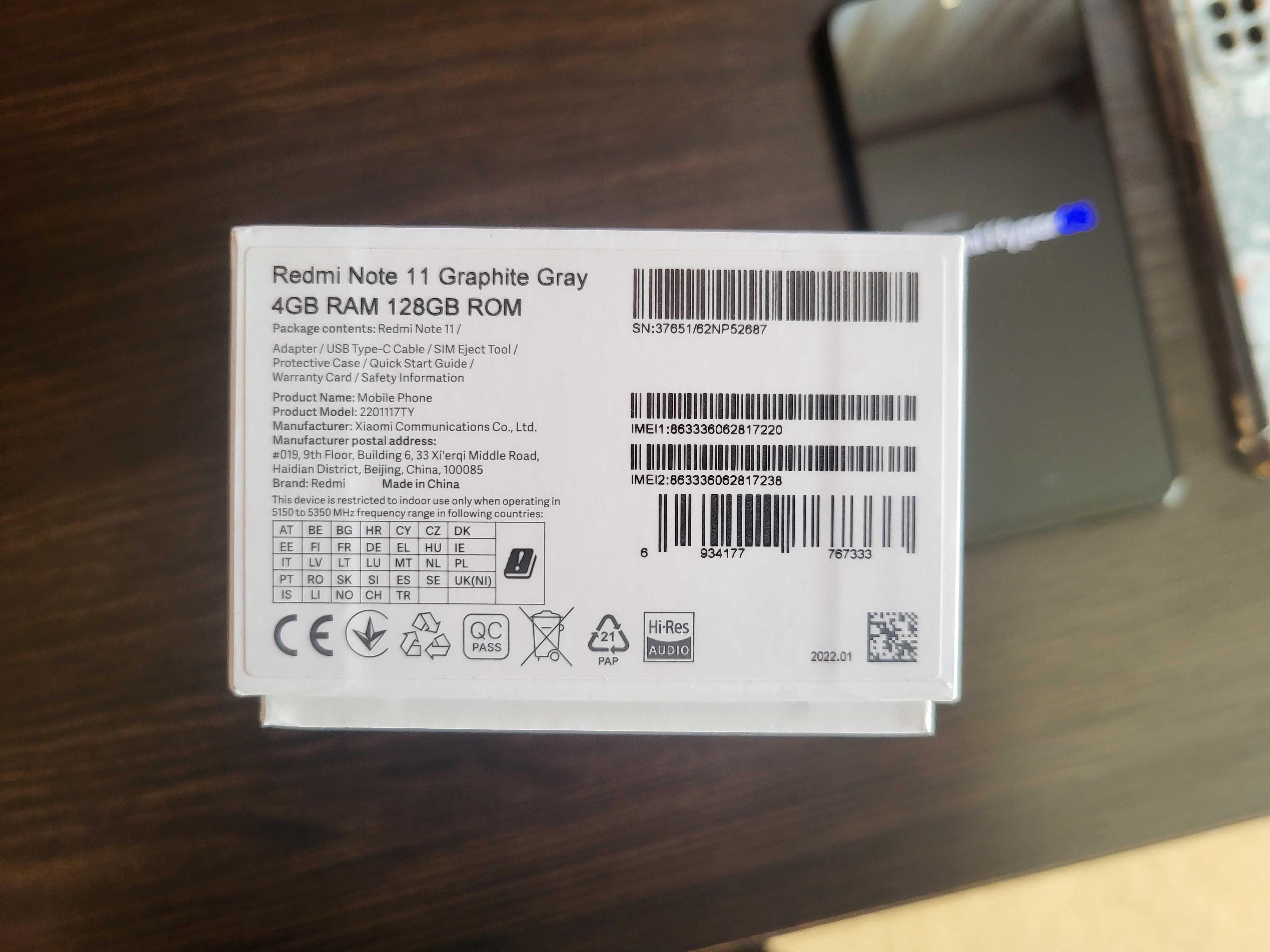 Xiaomi Redmi Note 11 Graphite Gray 4/128