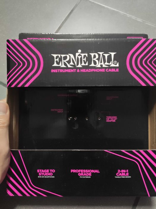 Cabo guitarra/auriculares 2 em 1 mais amplificador in-ear