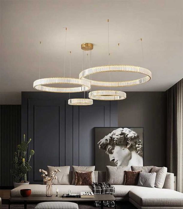 LAMPA ring kryształki 60cm glamour wisząca żyrandol HIT