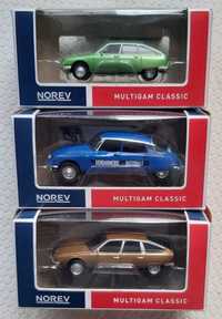 Citroen DS 19, Citroen GS, Citroen CX. Miniaturas Norev esc. 1/64