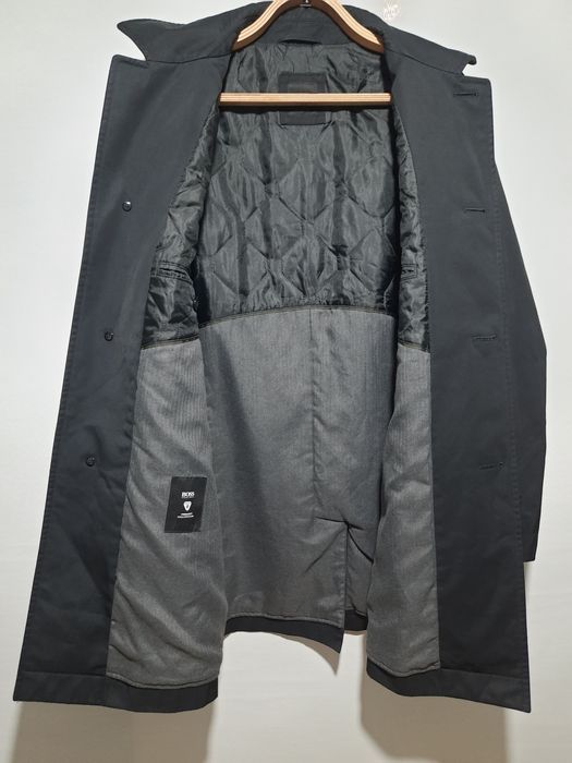 Плащ тренч пальто чорний класичний Boss Hugo Boss з утеплювачем  46/ М