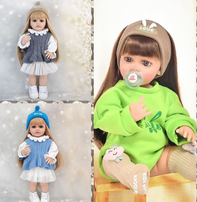 Лялька реборн для дівчинки пупс з набором аксесуарів новий три види
