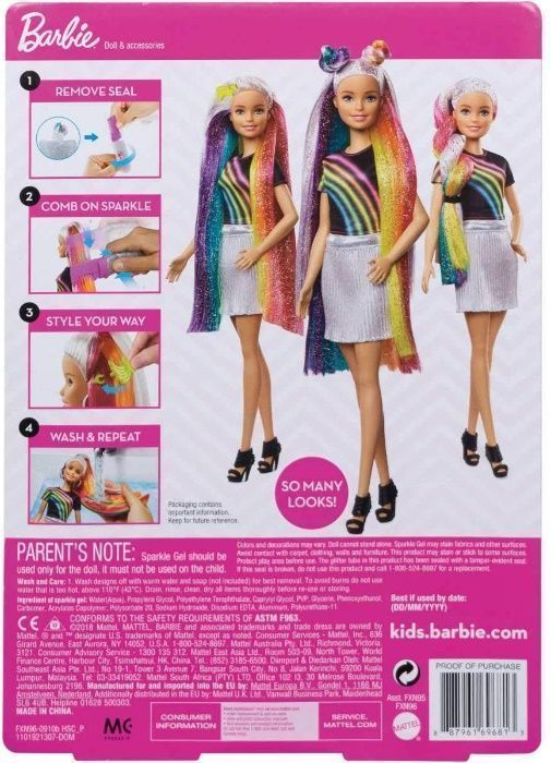 ОРИГИНАЛ! Кукла Барби Радужное сияние волос Barbie Rainbow Sp