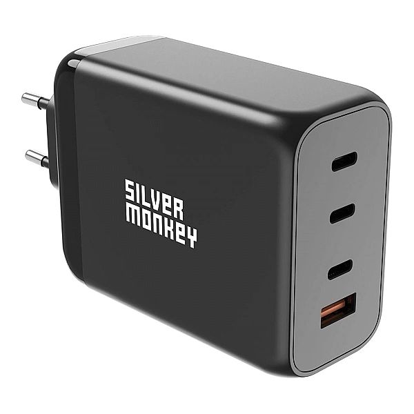 Ładowarka GaN Silver Monkey SMA153, 200W 3xUSB-C PD USB-A QC 3.0 - cza
