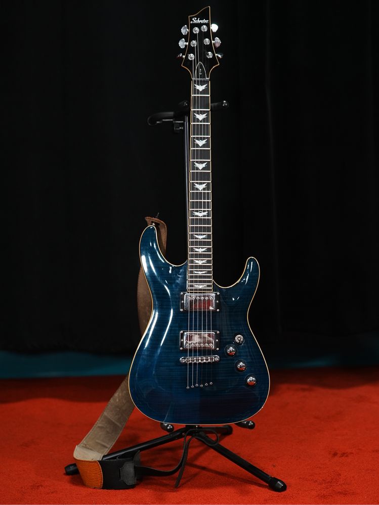 Gitara elektryczna Schecter C1+ Plus klucze grover piekny binding blu