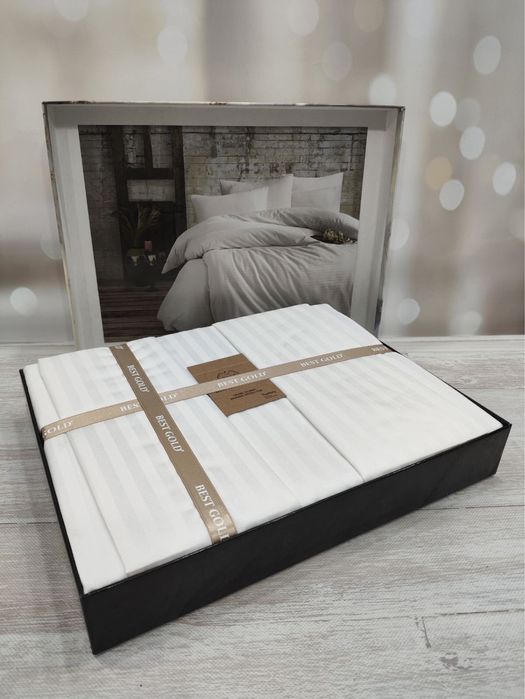 Комплект постельного белья Страйп Сатин BESTina Gold