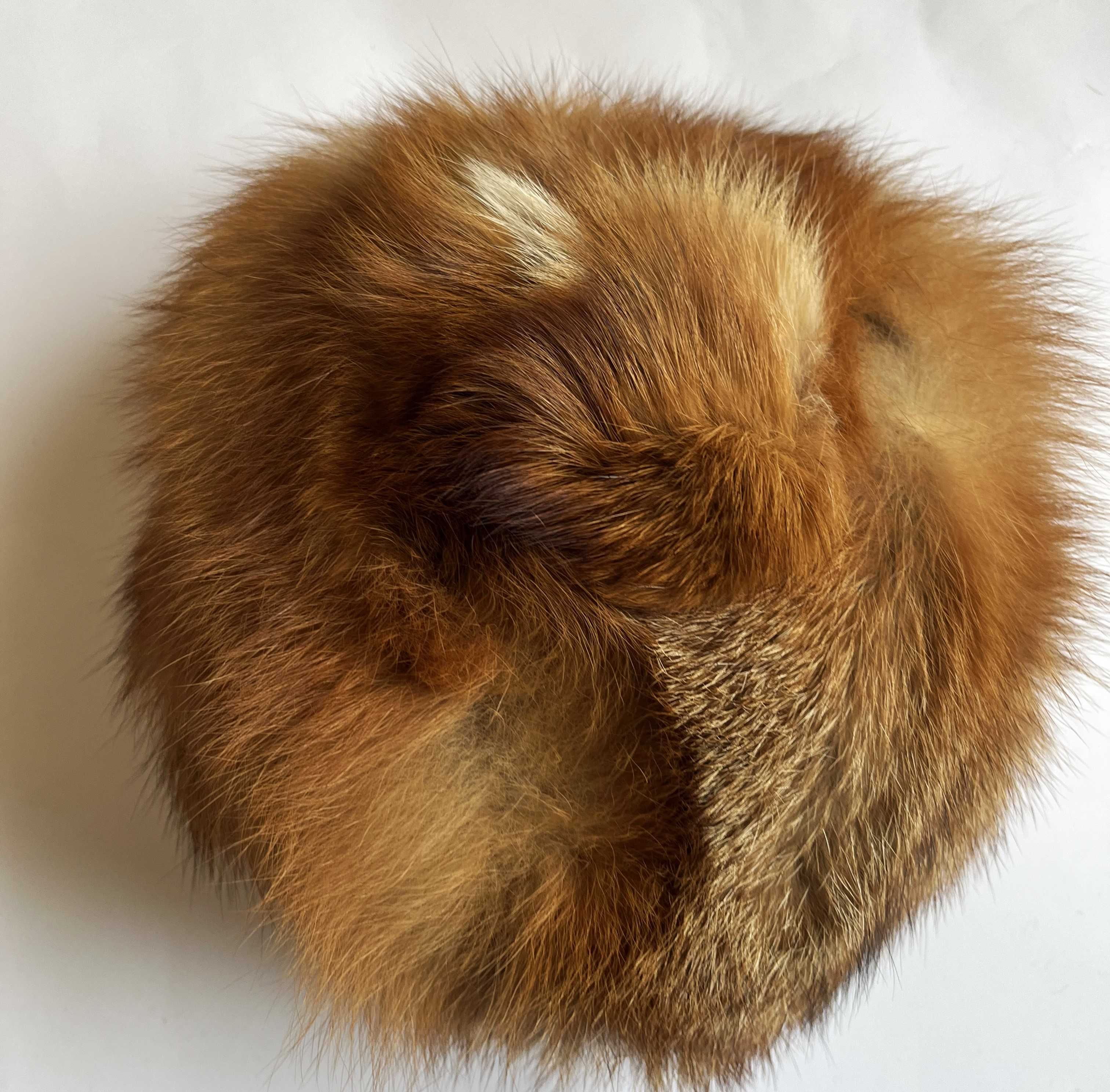 Czapka,beret, toczek czapka Lis jenot pełne futro naturalne 58 ,M L