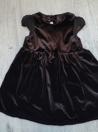 Piękna elegancka sukienka welur r.92 H&M bufki