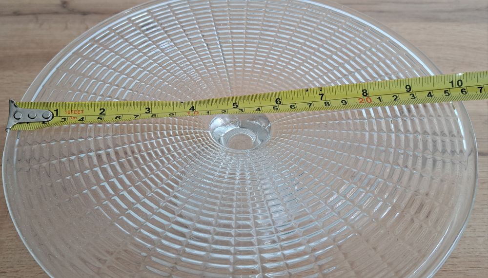 Patera szklana 26cm na nóżce 12cm