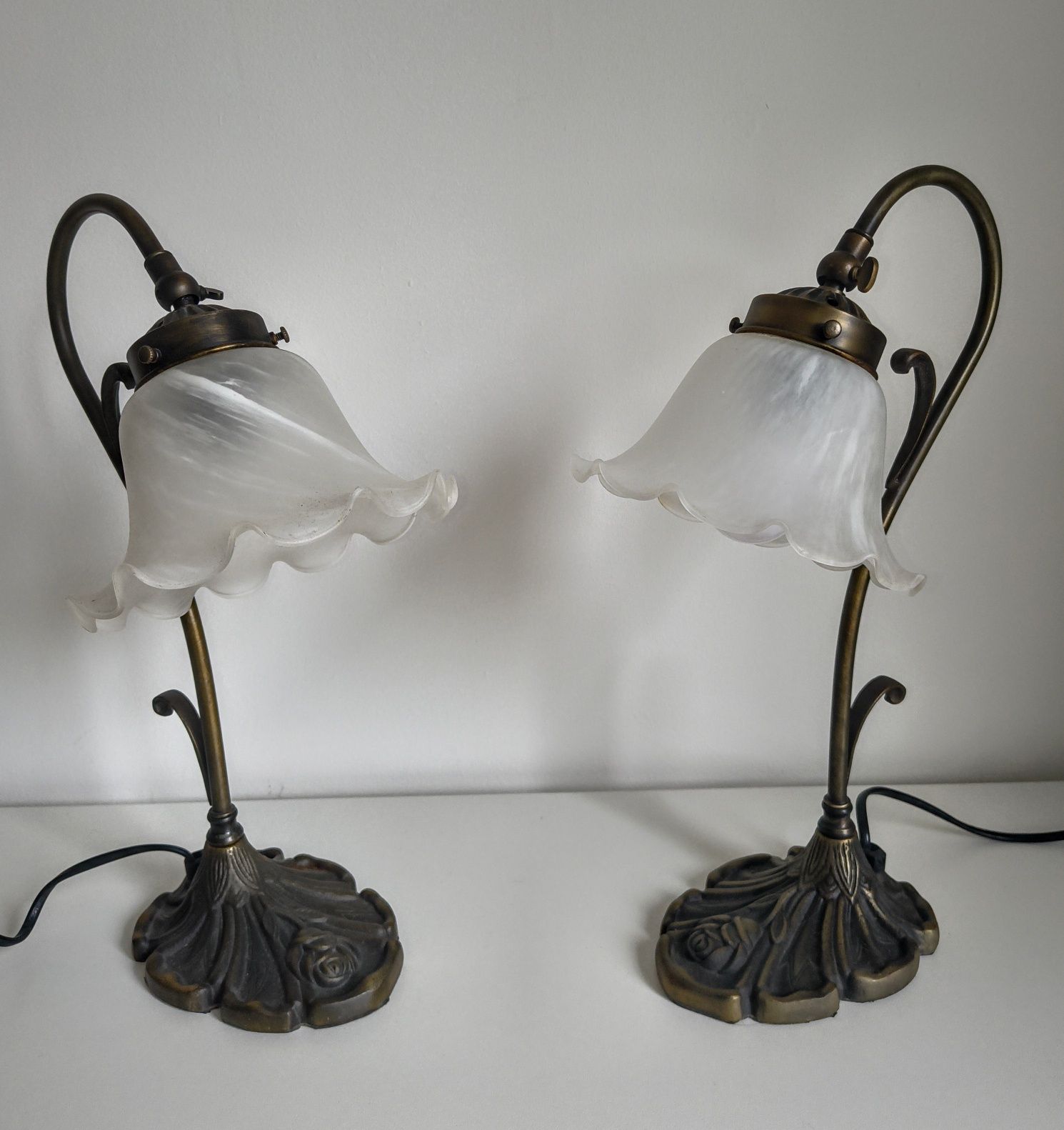 2 lampy stołowe / nocne / biurowe "kwiat" Art deco