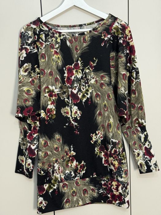 Tunika damska czarna w e wzory M