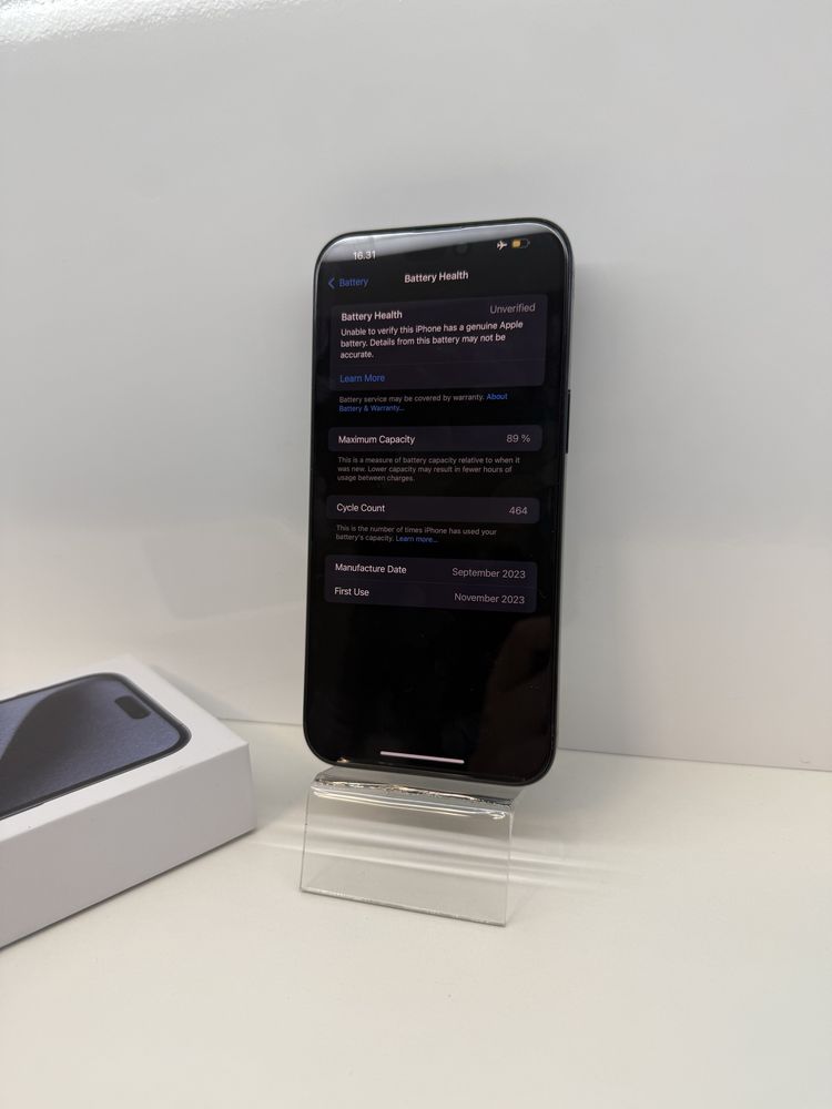 Вживаний Apple iPhone 15 Pro 256Gb. ( Blue Titanium )