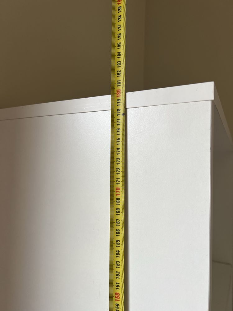 Regał 180 cm + biurko 125 cm – biały komplet