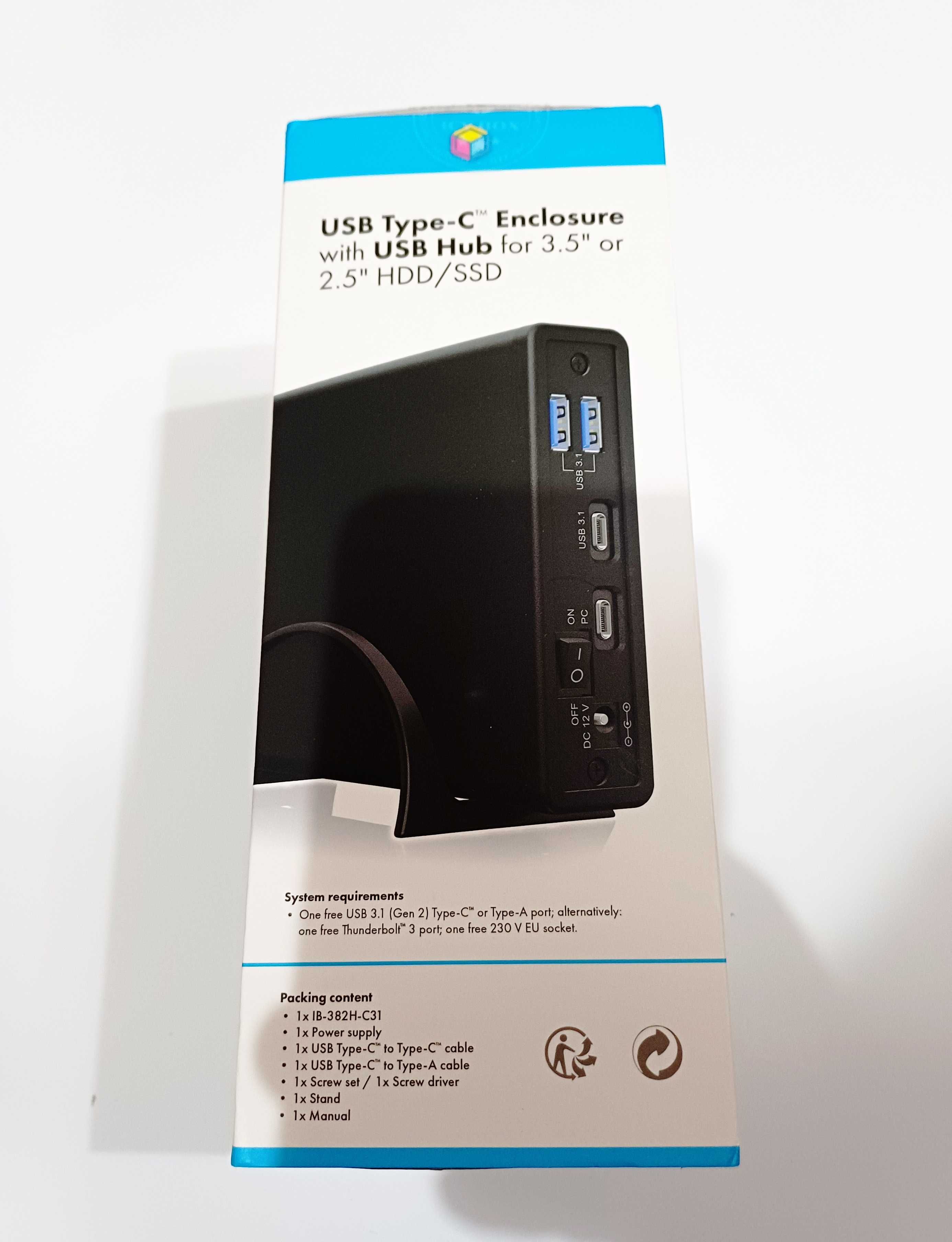 Icy Box IB-382H-C31 для 3.5'' HDD/SSD USB 3.1 (IB-382H-C31), новый