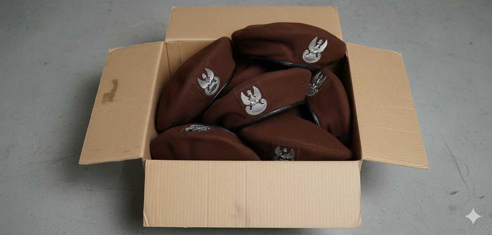 Wojskowy Beret BRĄZOWY z Orłem | ORYGINAŁ WP | Stan Magazynowy | 53-59