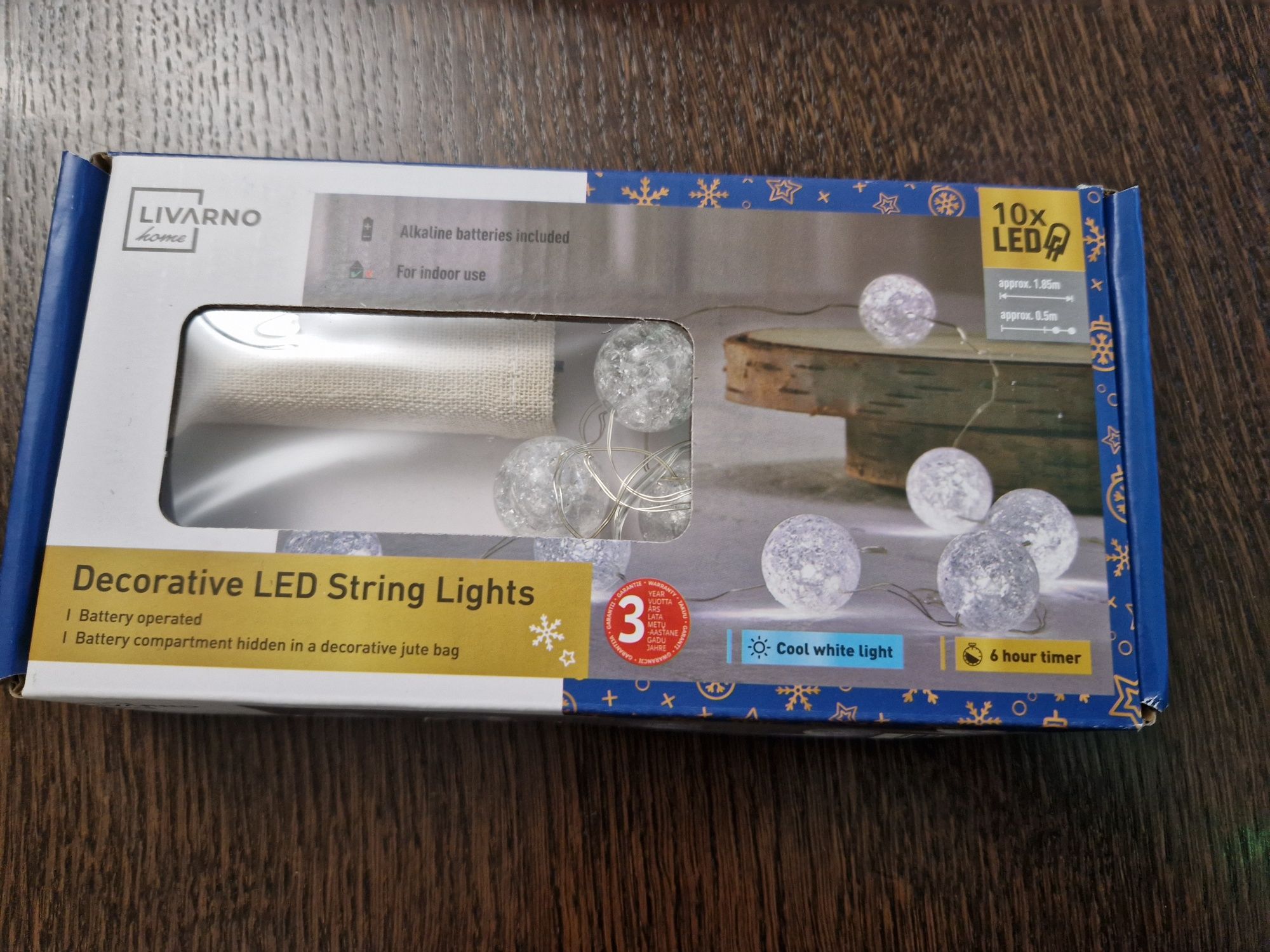 Lampki LED małe kulki na baterie 10 szt. Livarno Lidl sznur