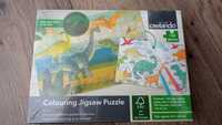 Puzzle 2w1, dinozaury, NOWE