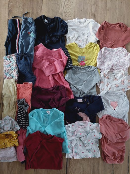 Mega paka dla dziewczynki jesień zima 6-9m 68-74cm