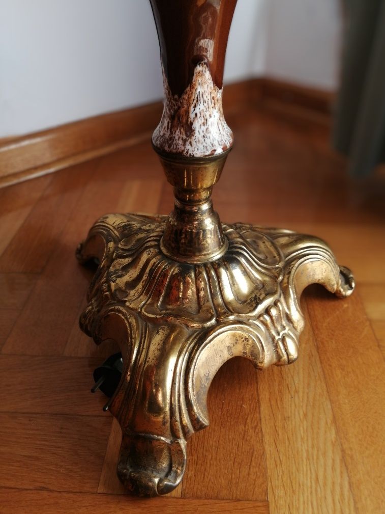 Stylowa mosiężna elegancka lampa podłogowa