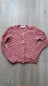 Dziewczęcy ażurowy sweterek H&M kardigan 98 /104 zapinany