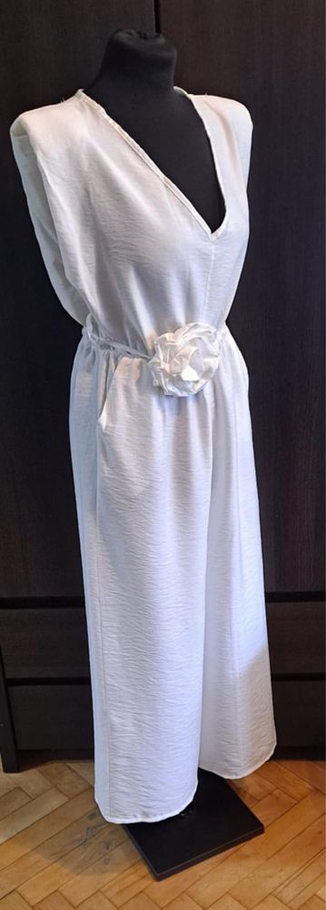 Kombinezon damski elegancki biały komunia chrzciny wesele XS,S,M,L