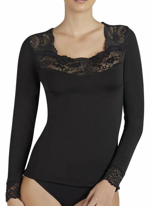 Camisola térmica com renda nos punhos