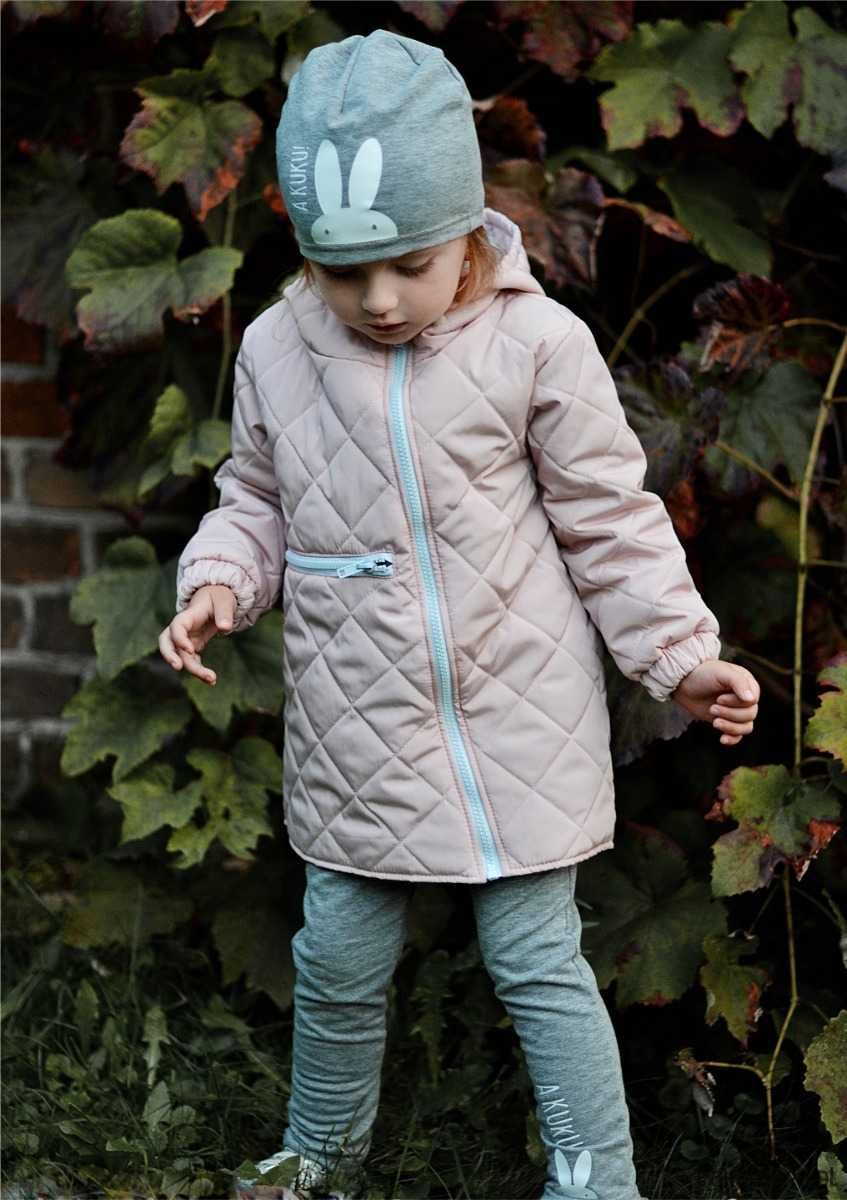 Kurtka Czapka Komin Diverso Design r. 104 cm USZY KRÓLIKA