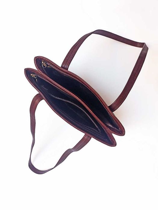 Mala Ombro Pele Genuína Castanho