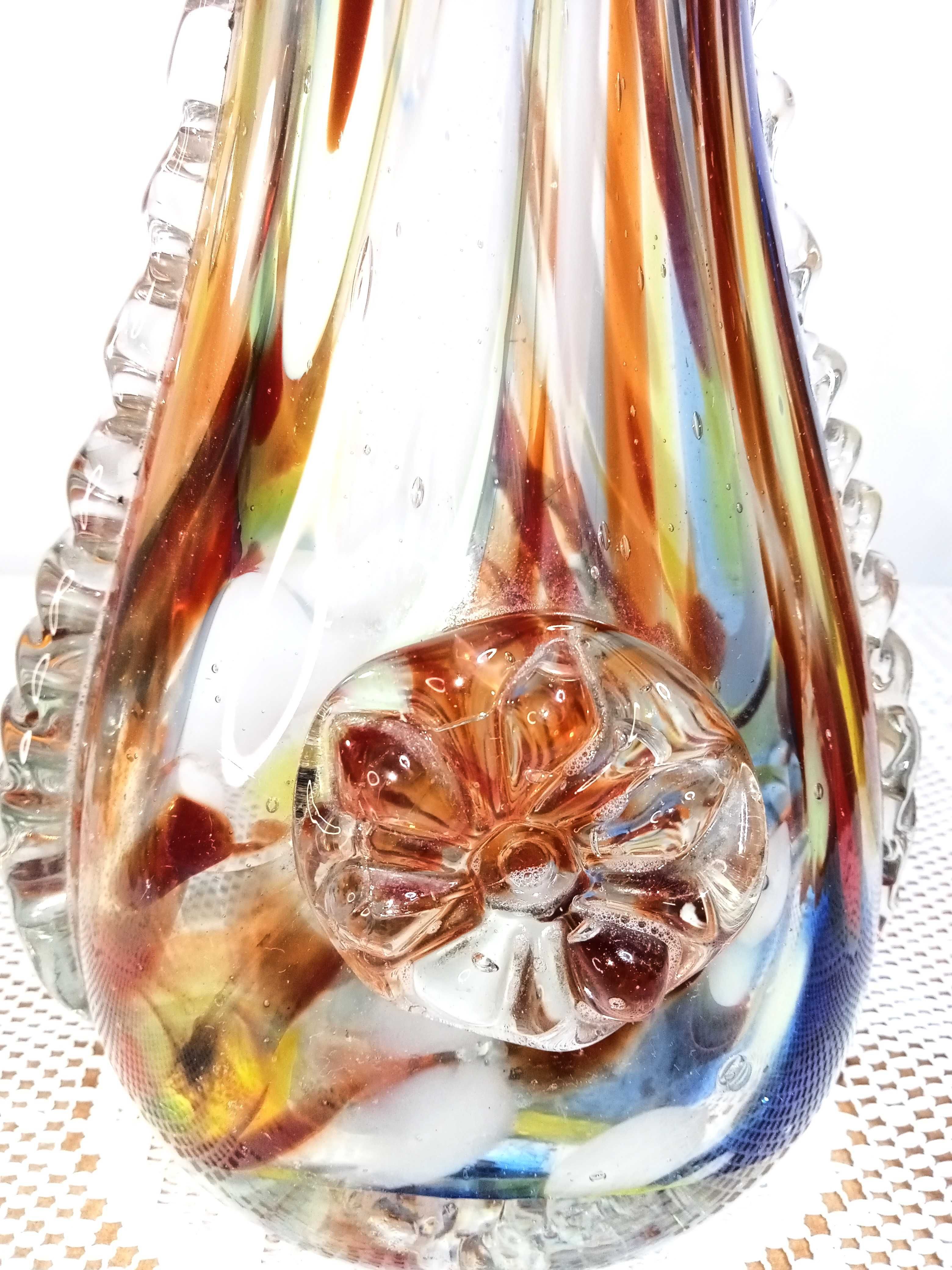 wazon PRL kolorowe szkło