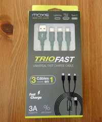 Kabel Moxie Triofast 3 w 1 / typ C, Lightning, Micro-USB