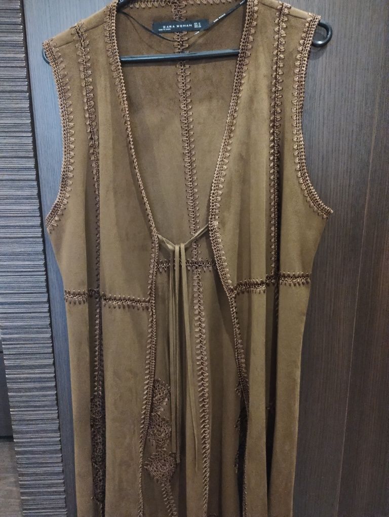 Kamizelka zamszowa damska Zara, roz. M