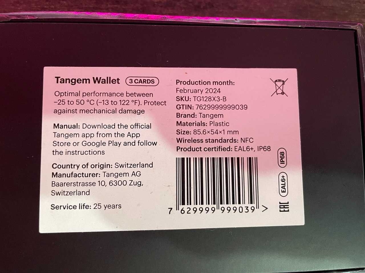 Криптогаманець Tangem Wallet 2.0 на 3 карти