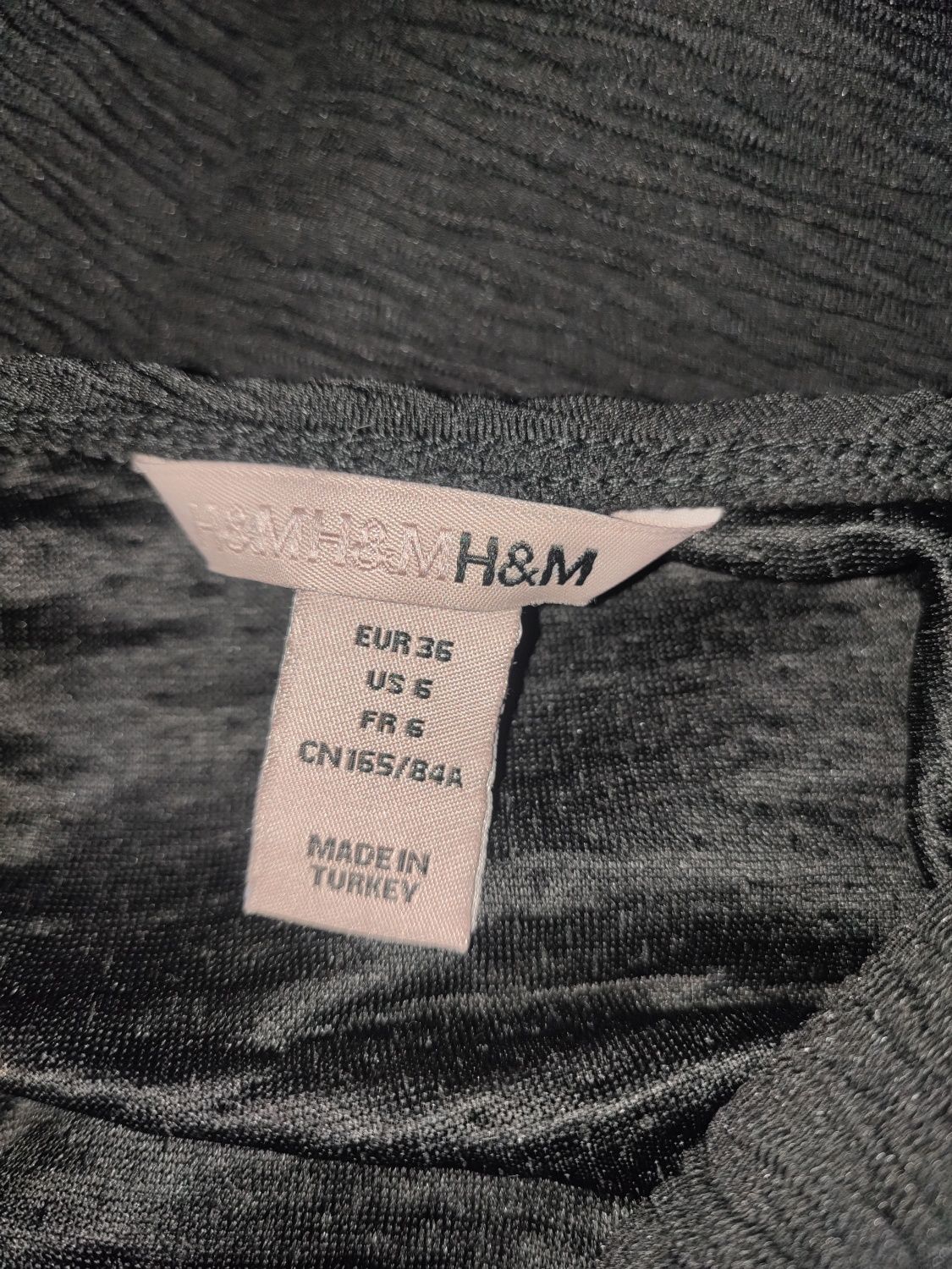 Prosta czarna sukienka z wycięciem na plecach H&M 36