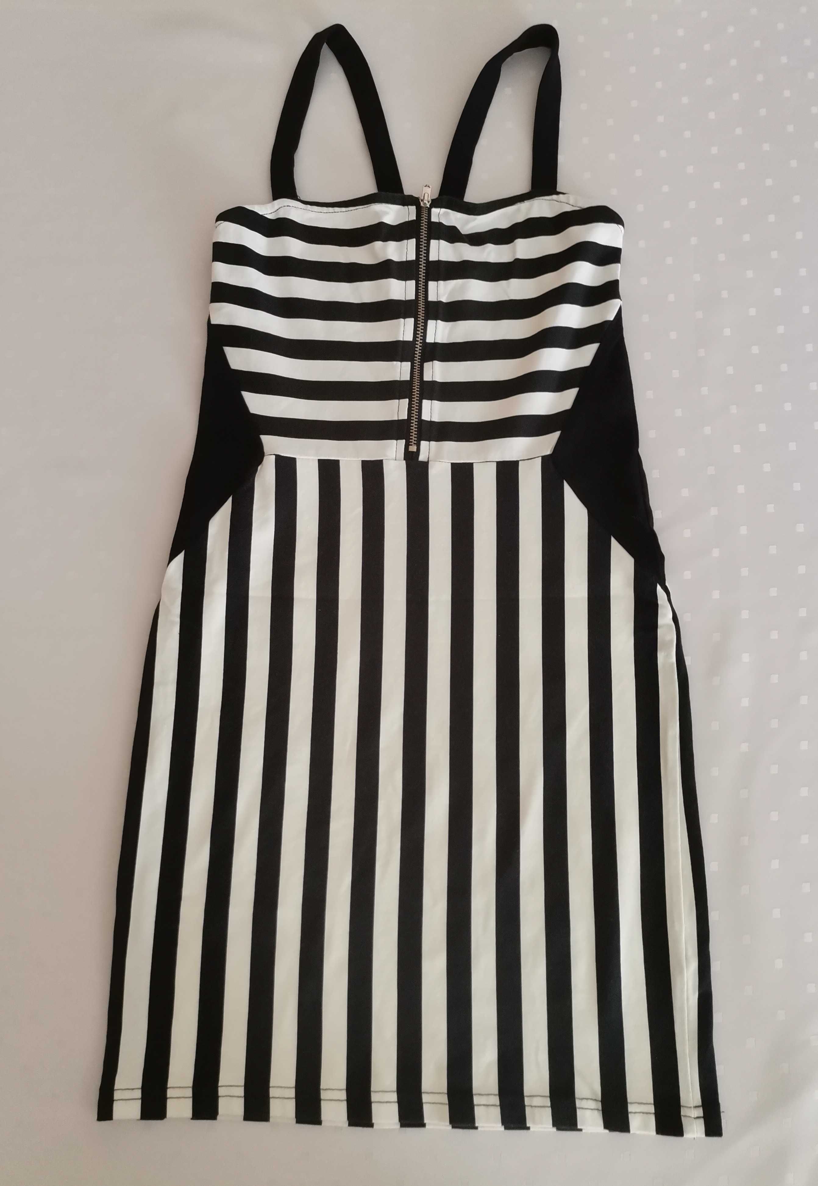Czarno-biała sukienka H&M rozmiar 36
