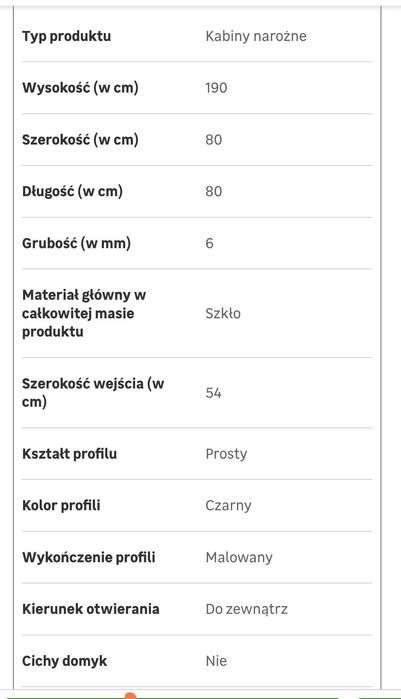 Kabina prysznicowa Stylio 80 x 80 Sea-Horse Nowa