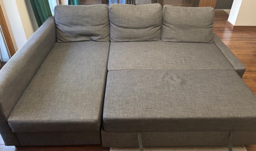 Sofa narożna z funkcją spania szara