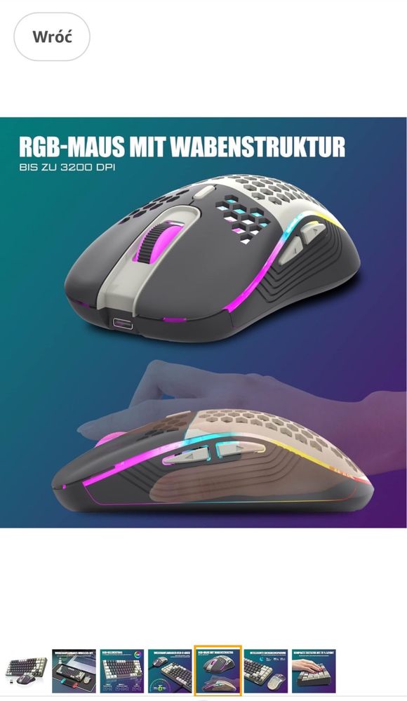 bezprzewodowa klawiatura i mysz do gier RedThunder K84