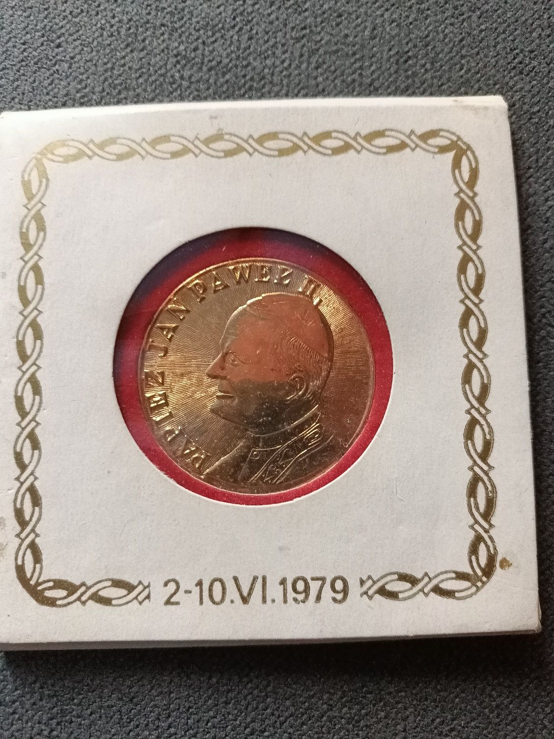 Medal Jan Paweł II papierz pielgrzymka 2-10 .06 1979
