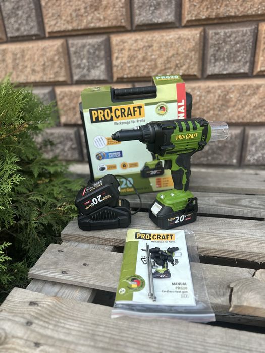 Аккумуляторный заклёпочный пистолет Procraft PRG20