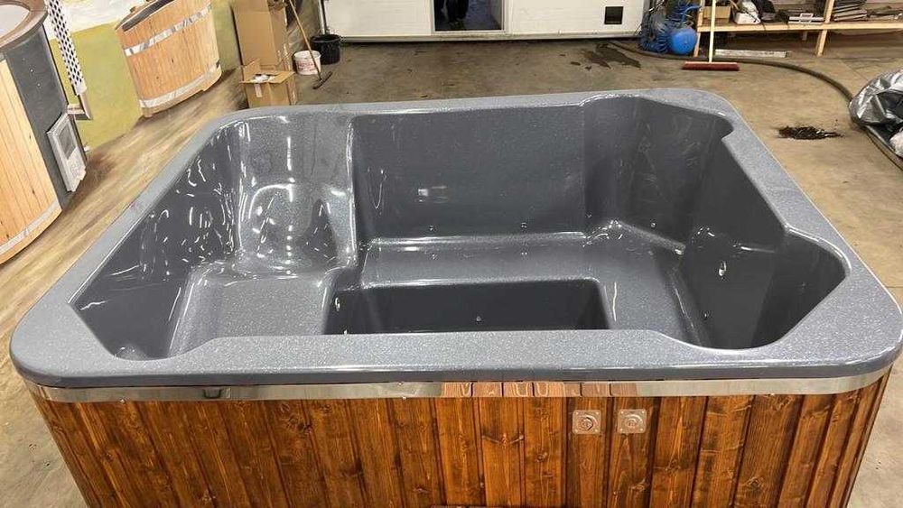 Beczka Kwadratowa Wellness XXL 6osób + leżanka Balia Ogrodowa Bania