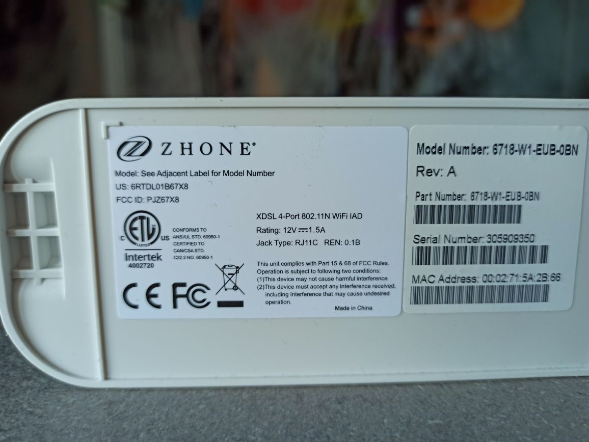 Роутер Zhone 6718 w1 беспроводной шлюз VDSL2/ADSL2+